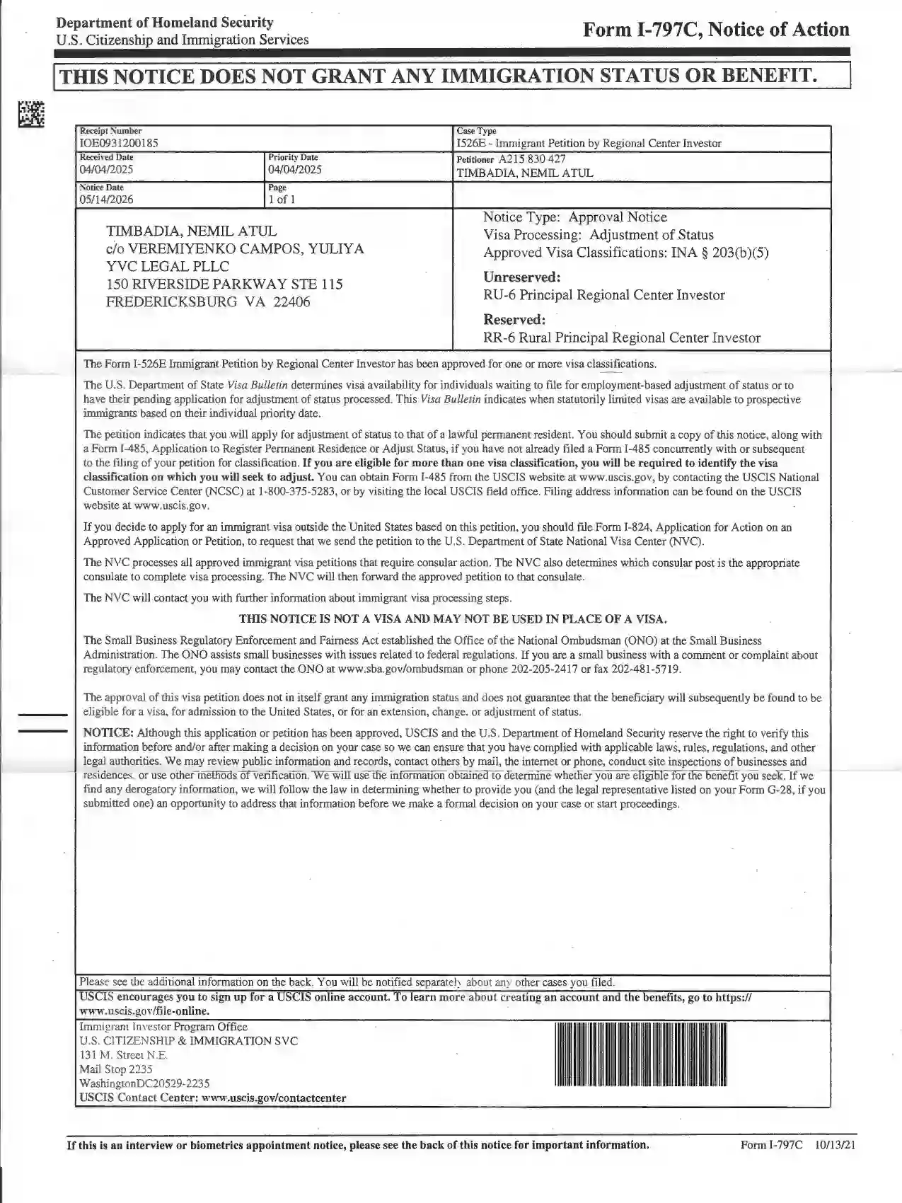 Approval Notice I-526E Nemil Timbadia_page-0001